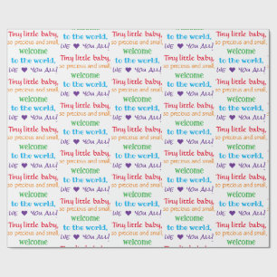 Rainbow Colours Baby Gift Wrap, Baby Shower Decor, Wrapping Paper