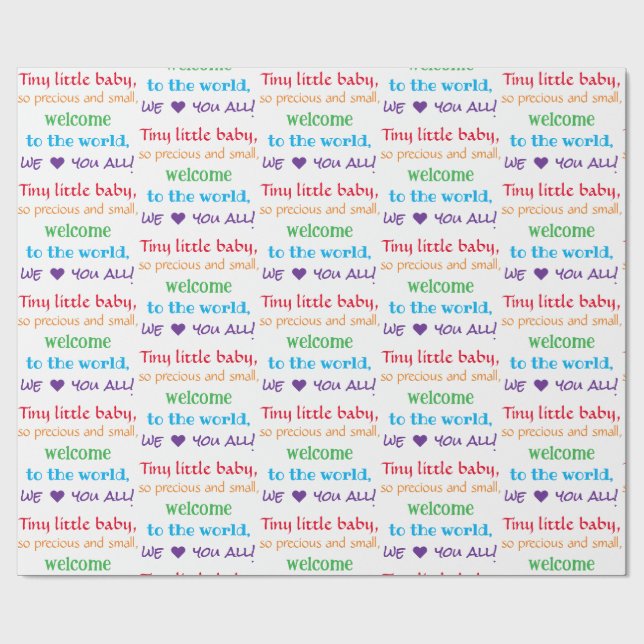 Rainbow Colours Baby Gift Wrap, Baby Shower Decor, Wrapping Paper (Flat)