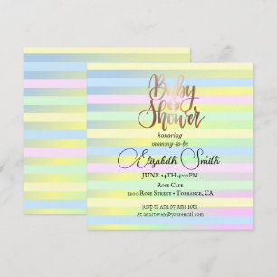 Rainbow colours baby shower invitation