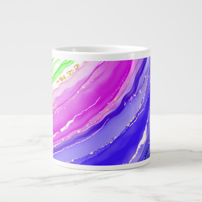 Rainbow colours background  large coffee mug (Front)