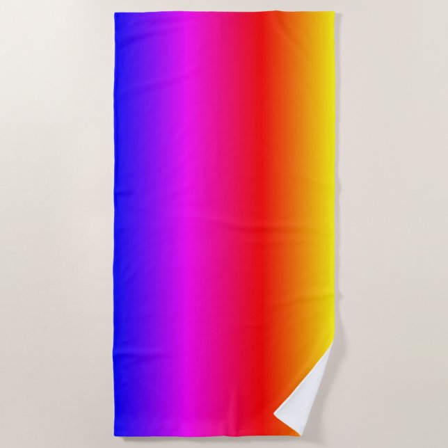 Rainbow Colours Beach Towel Neon Colourful Colour (Front)
