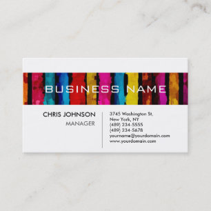 Rainbow Colours Black White Charming Business Card