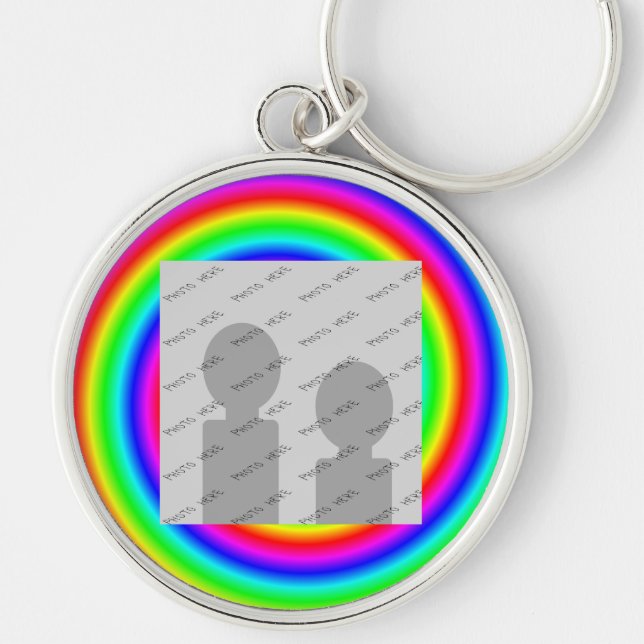 Rainbow Colours. Bright and Colourful. Custom Key Ring (Front)