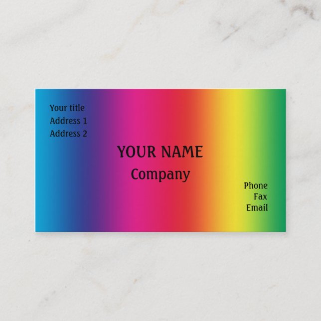 Rainbow colours business card (Front)