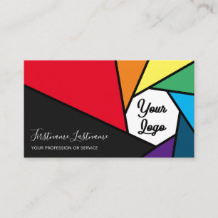 Rainbow colours camera aperture for Photographers Business Card