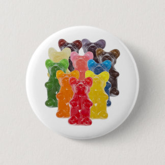 rainbow colours candy lover gummy bear 6 cm round badge