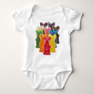 rainbow colours candy lover gummy bear baby bodysuit