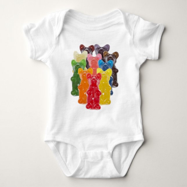 rainbow colours candy lover gummy bear baby bodysuit (Front)