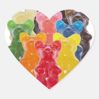 rainbow colours candy lover gummy bear heart sticker