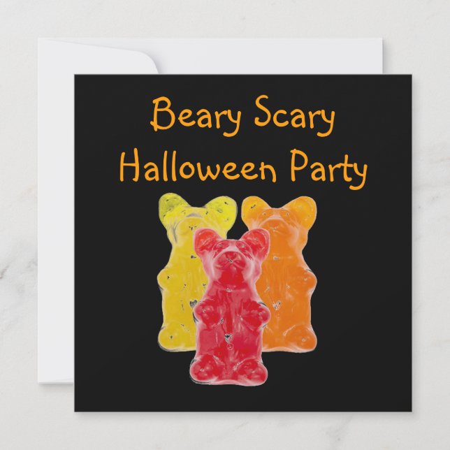 rainbow colours candy lover gummy bear invitation (Front)