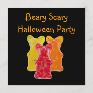 rainbow colours candy lover gummy bear invitation
