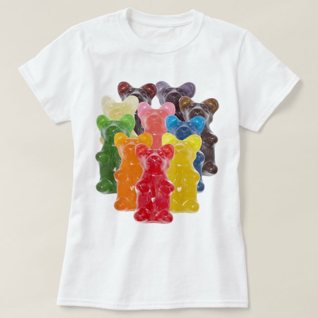 rainbow colours candy lover gummy bear T-Shirt (Design Front)