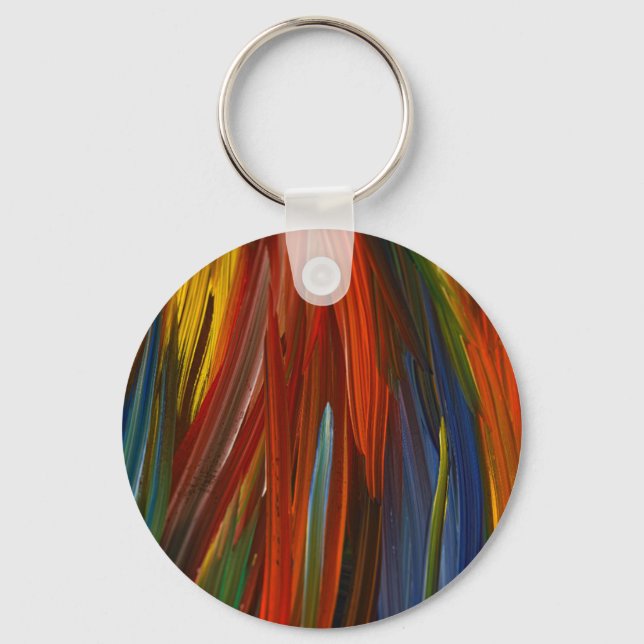 rainbow colours canvas print throw pillow key ring (Front)