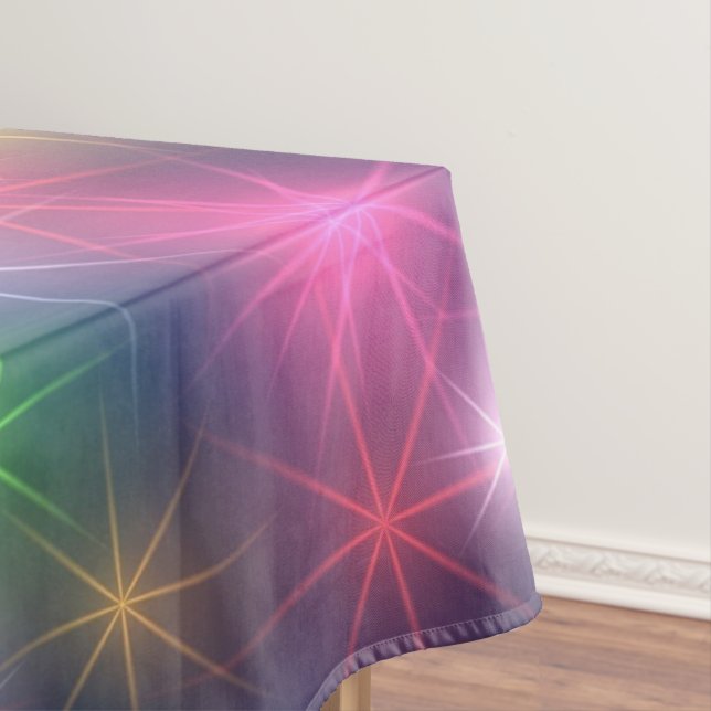 Rainbow Colours Christmas Party Stars Tablecloth (In Situ)