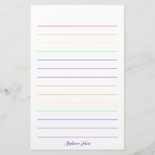 Rainbow Colours Colourful Pretty Cute Monograms Na Stationery