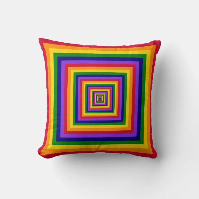 Rainbow Colours Combination / Mix of Nested Square Cushion (Front)