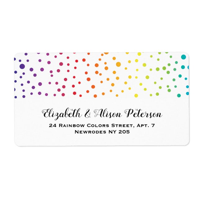 Rainbow colours confetti gay lesbian wedding (Front)