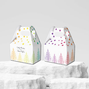 Rainbow colours confetti gay lesbian wedding favour box