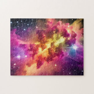 Rainbow Colours Cosmic Nebula Space in Universe Jigsaw Puzzle