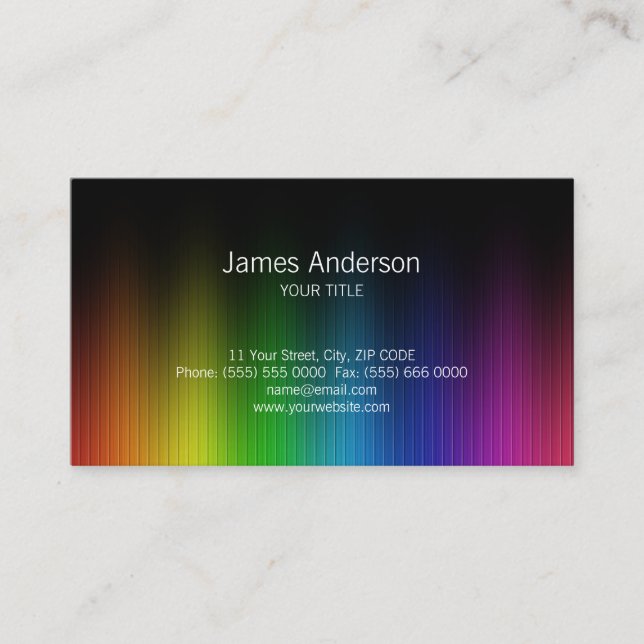 Rainbow Colours Creative business card (Front)