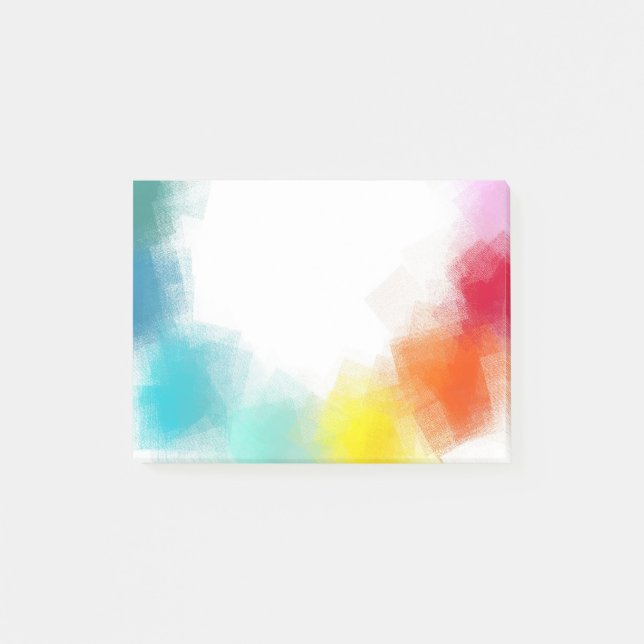 Rainbow Colours Custom Blank Modern Abstract Art Post-it Notes (Front)