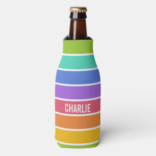 Rainbow Colours custom monogram bottle coolers