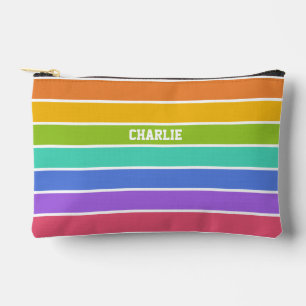 Rainbow Colours custom name Accessory Pouch