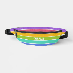 Rainbow Colours custom name Bum Bags