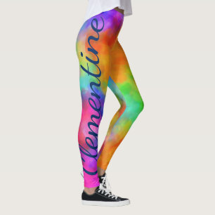 Rainbow Colours Custom Name Leggings