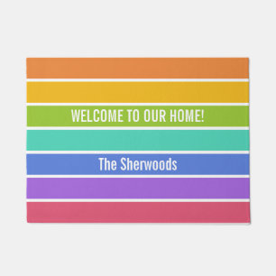 Rainbow Colours custom text doormats