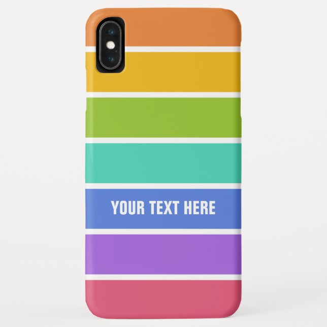 Rainbow Colours custom text phone cases (Back)