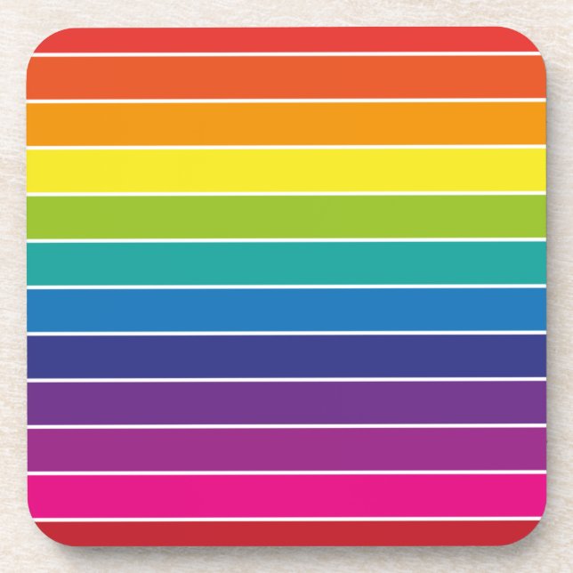 Rainbow Colours Design  Coaster (Front)