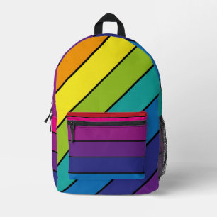 Rainbow Colours Design Printed Backpack