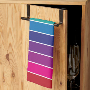 Rainbow Colours Design  Tea Towel