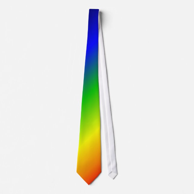 Rainbow Colours Diagonal Red Up Tie (Front)