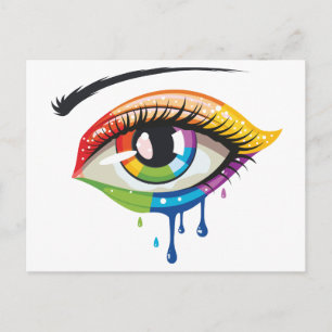 Rainbow Colours Eye Postcard