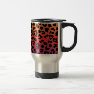 Rainbow Colours Fantasy Leopard Print Pattern Travel Mug