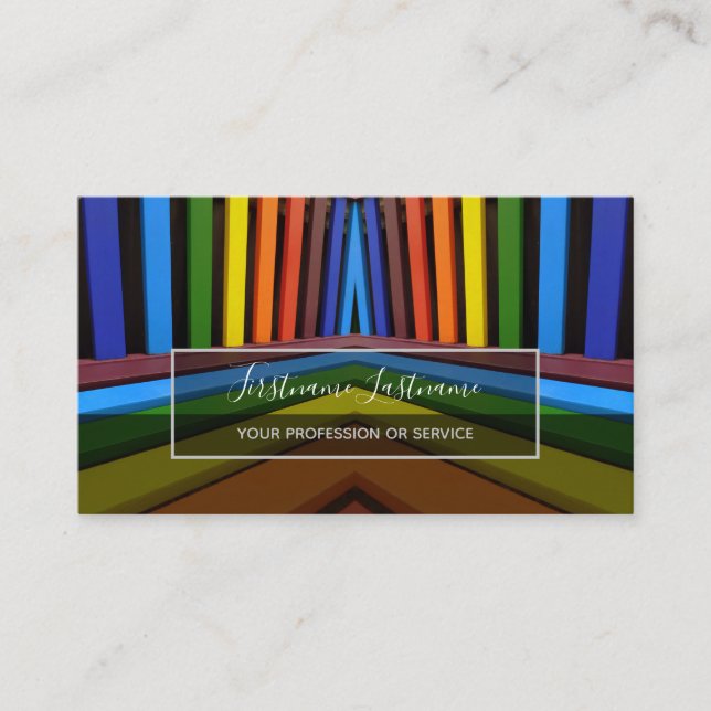 Rainbow colours for painter and decorator business card (Front)