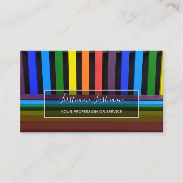 Rainbow colours for painter and decorator business card (Front)