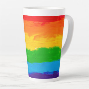 Rainbow Colours Gay Lesbian LGBT Latte Mug