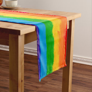 Rainbow Colours Gay Lesbian LGBT Short Table Runner