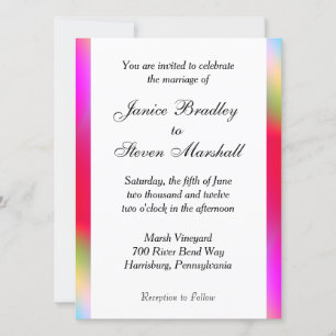Rainbow Colours Gay Wedding Invitation