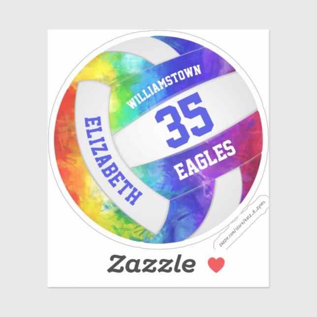 rainbow colours girly volleyball team name (Sheet)