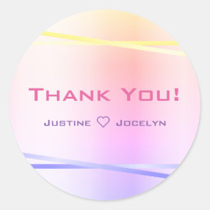 Rainbow Colours Gradient Simple Ombre Thank You Ta Classic Round Sticker