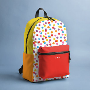 Rainbow Colours Gumball Personalised Name Initial Printed Backpack