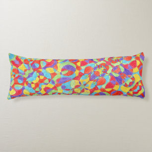 Rainbow Colours Hand Drawn Crayon Doodle Pattern Body Cushion