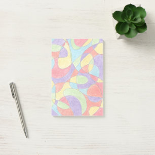 Rainbow Colours Hand Drawn Crayon Doodle Pattern Post-it Notes