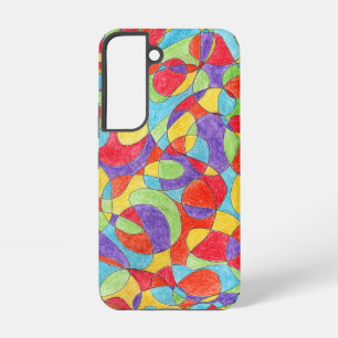 Rainbow Colours Hand Drawn Crayon Doodle Pattern Samsung Galaxy Case