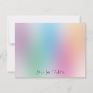Rainbow Colours Handwriting Elegant Monogrammed Card