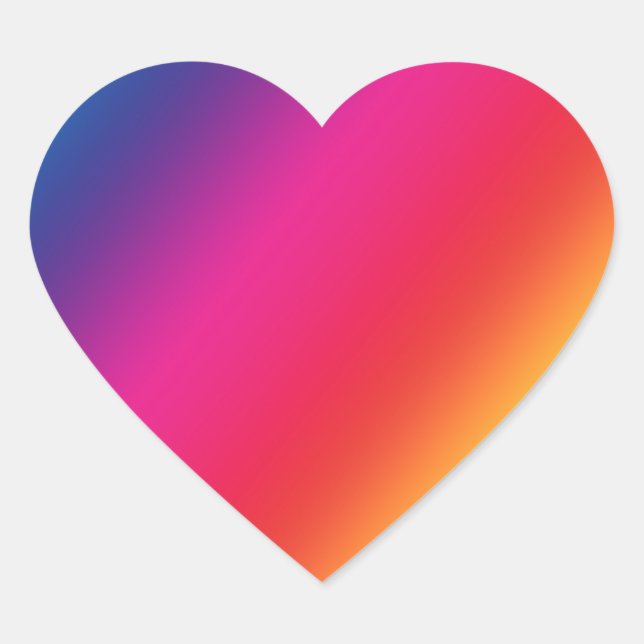 Rainbow Colours Heart Sticker (Front)